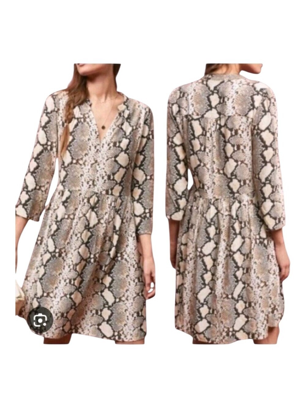 Maeve Womens Snakeskin Python Print Pullover Tunic Juno Dress Small